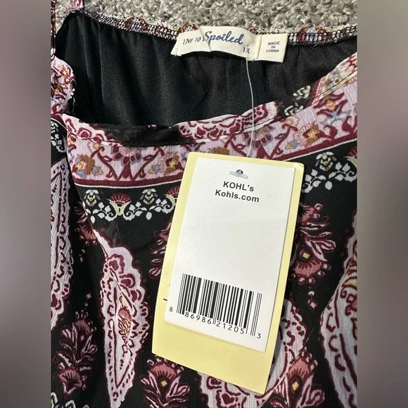 NWT Juniors' Live To Be Spoiled Tassel Tie Shoulder Skater Dress Size 1X - Picture 6 of 6